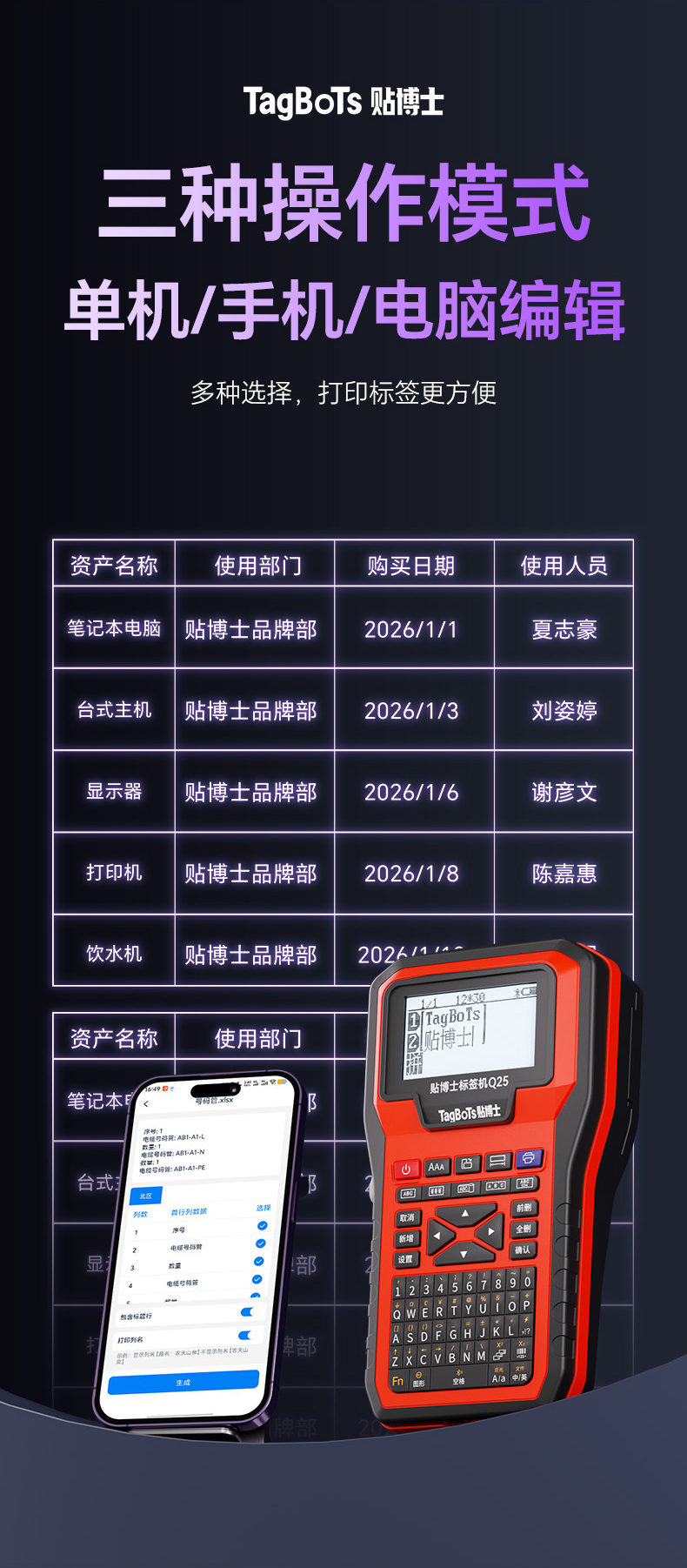 贴博士Q25高清热转印标签机