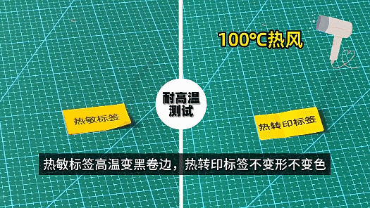热敏标签和热转印标签耐100℃高温对比 热敏标签和热转印标签耐100℃高温对比